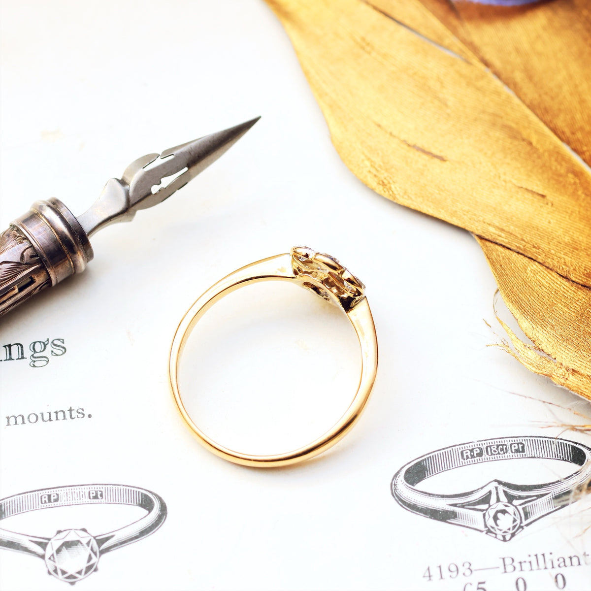 Vintage Ruby & Diamond Daisy Engagement Ring