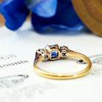 Vintage Trilogy Sapphire & Diamond Engagement Ring