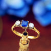 Vintage Trilogy Sapphire & Diamond Engagement Ring