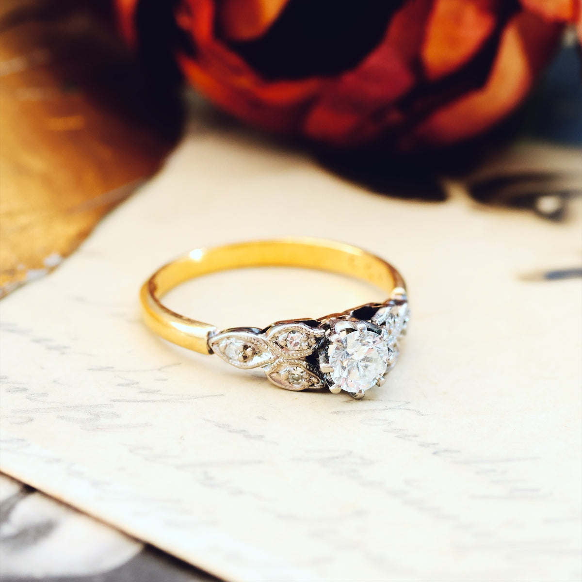 Beautifully Unique Vintage Diamond Engagement Ring
