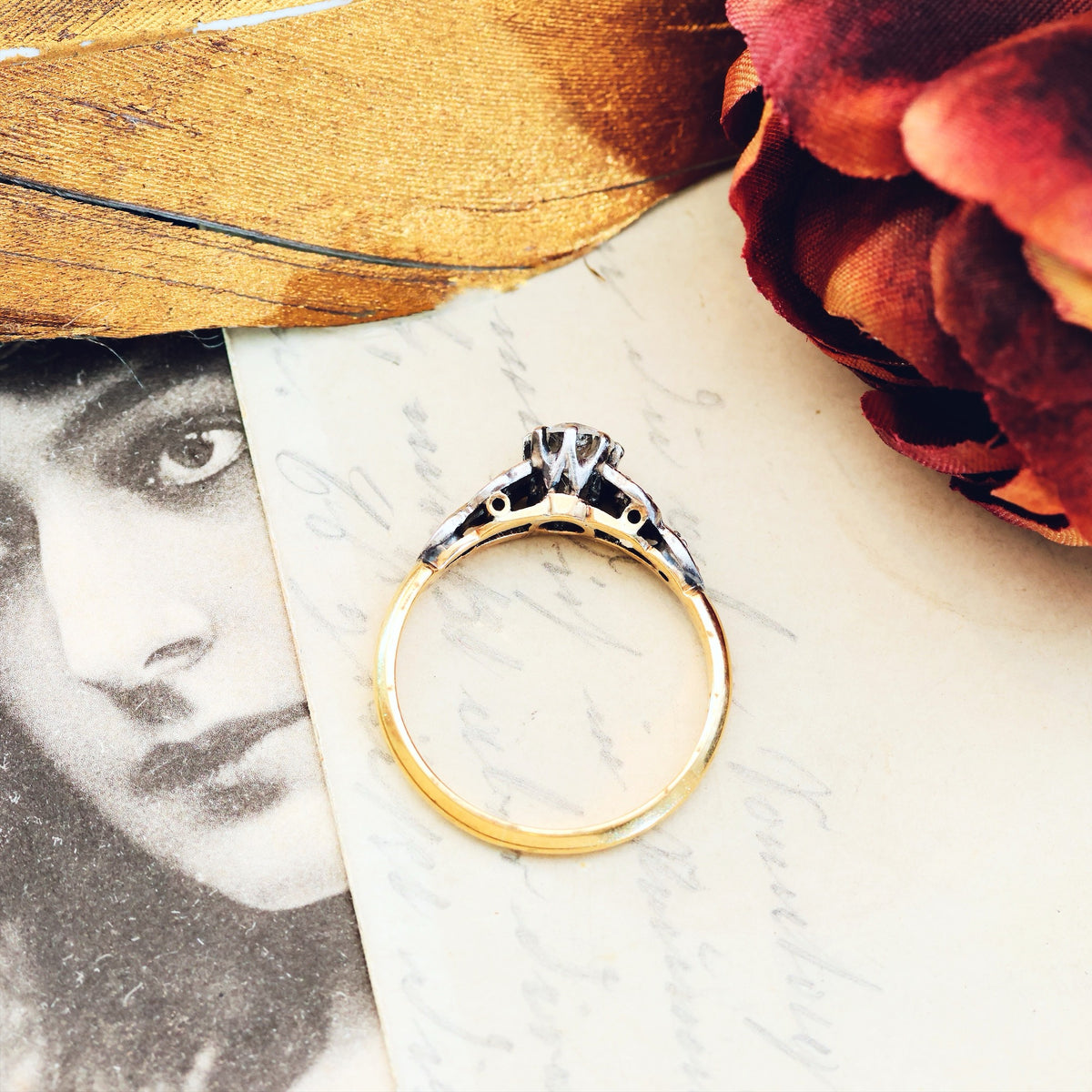 Beautifully Unique Vintage Diamond Engagement Ring