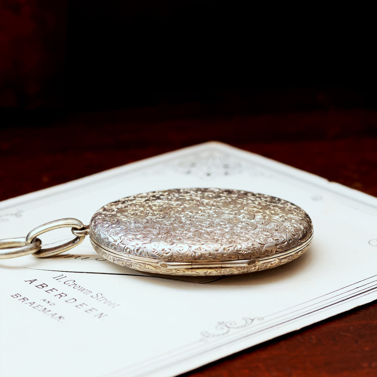 Impressive! Victorian Antique Silver Locket & Collarette