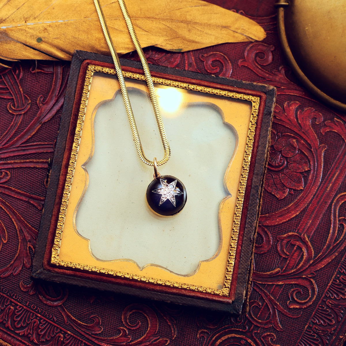 Victorian Carbuncle Garnet Diamond Star Pendant