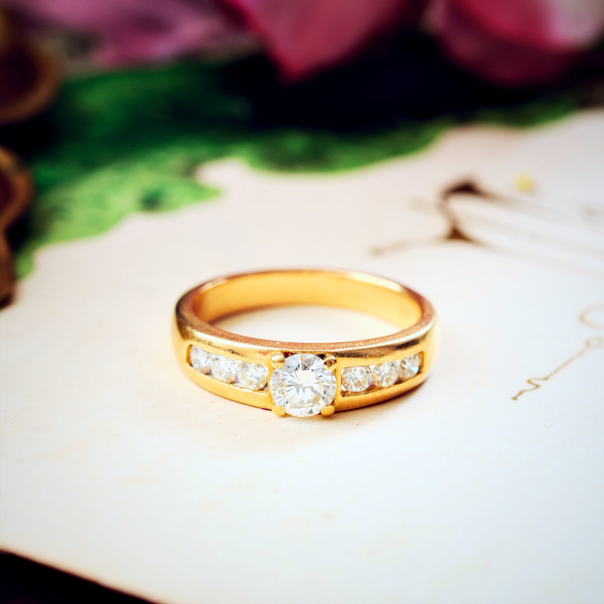 Blingy Vintage 1980's Diamond Engagement Ring