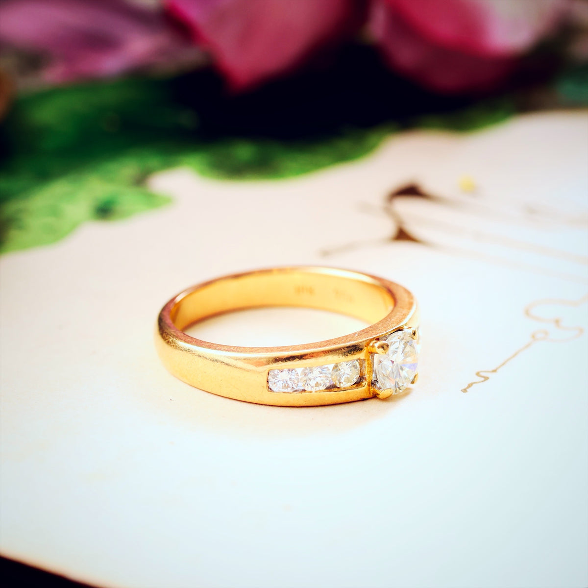 Blingy Vintage 1980's Diamond Engagement Ring