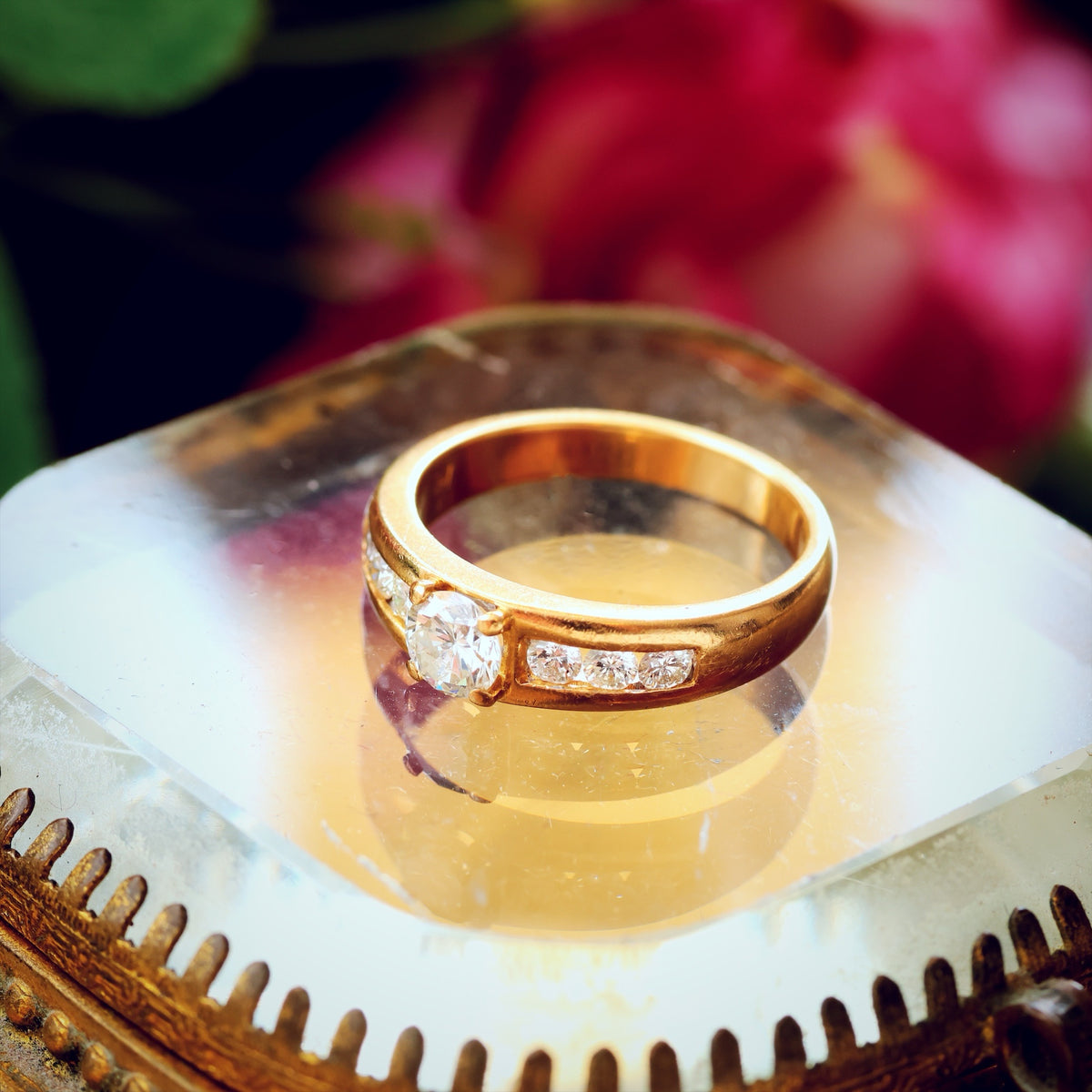 Blingy Vintage 1980's Diamond Engagement Ring