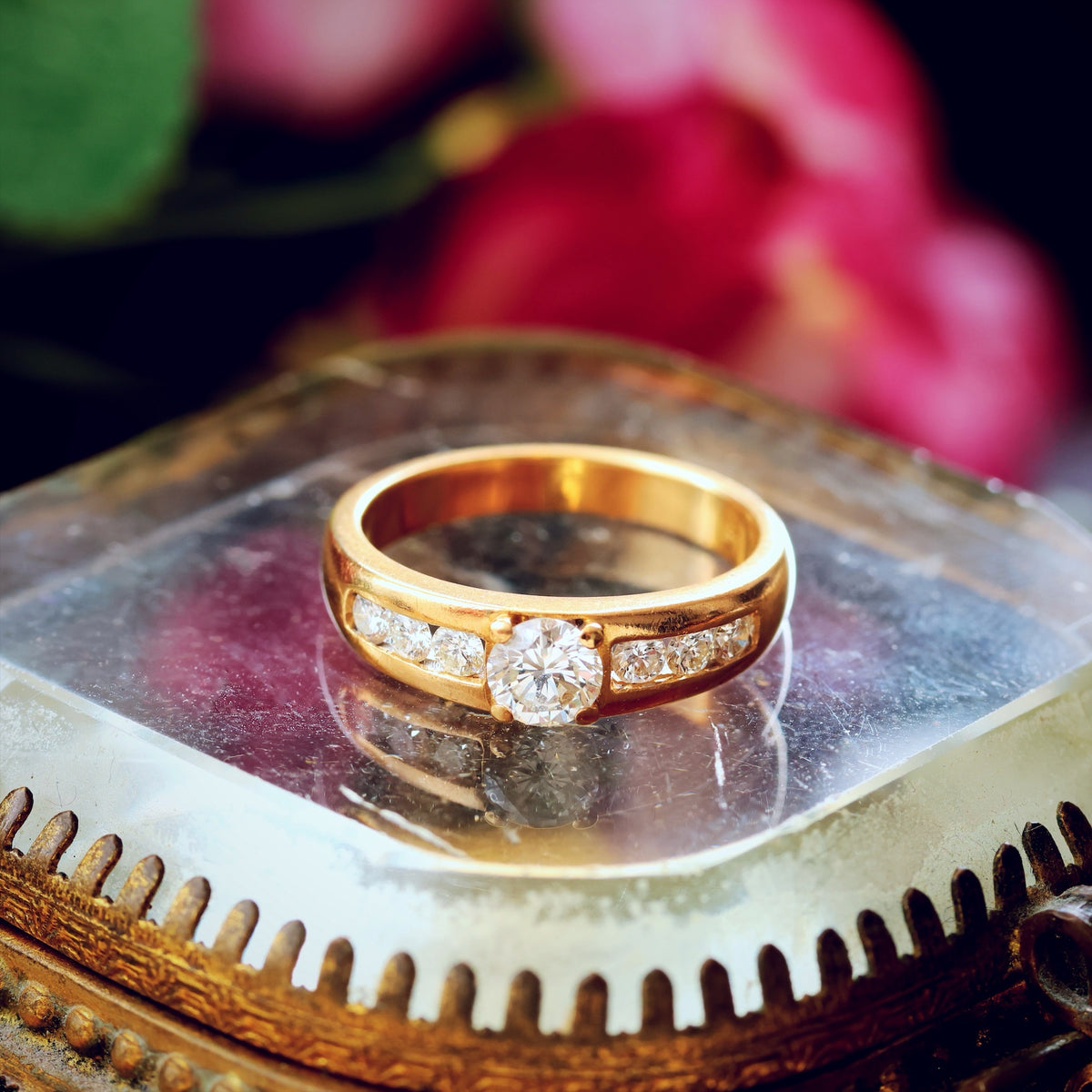 Blingy Vintage 1980's Diamond Engagement Ring