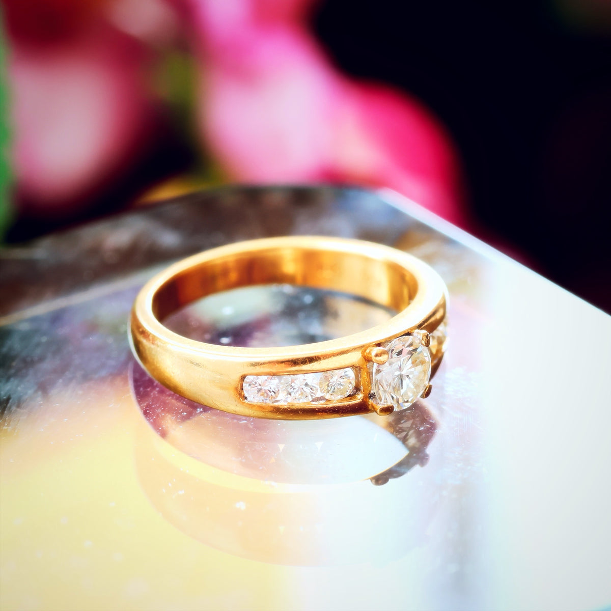 Blingy Vintage 1980's Diamond Engagement Ring