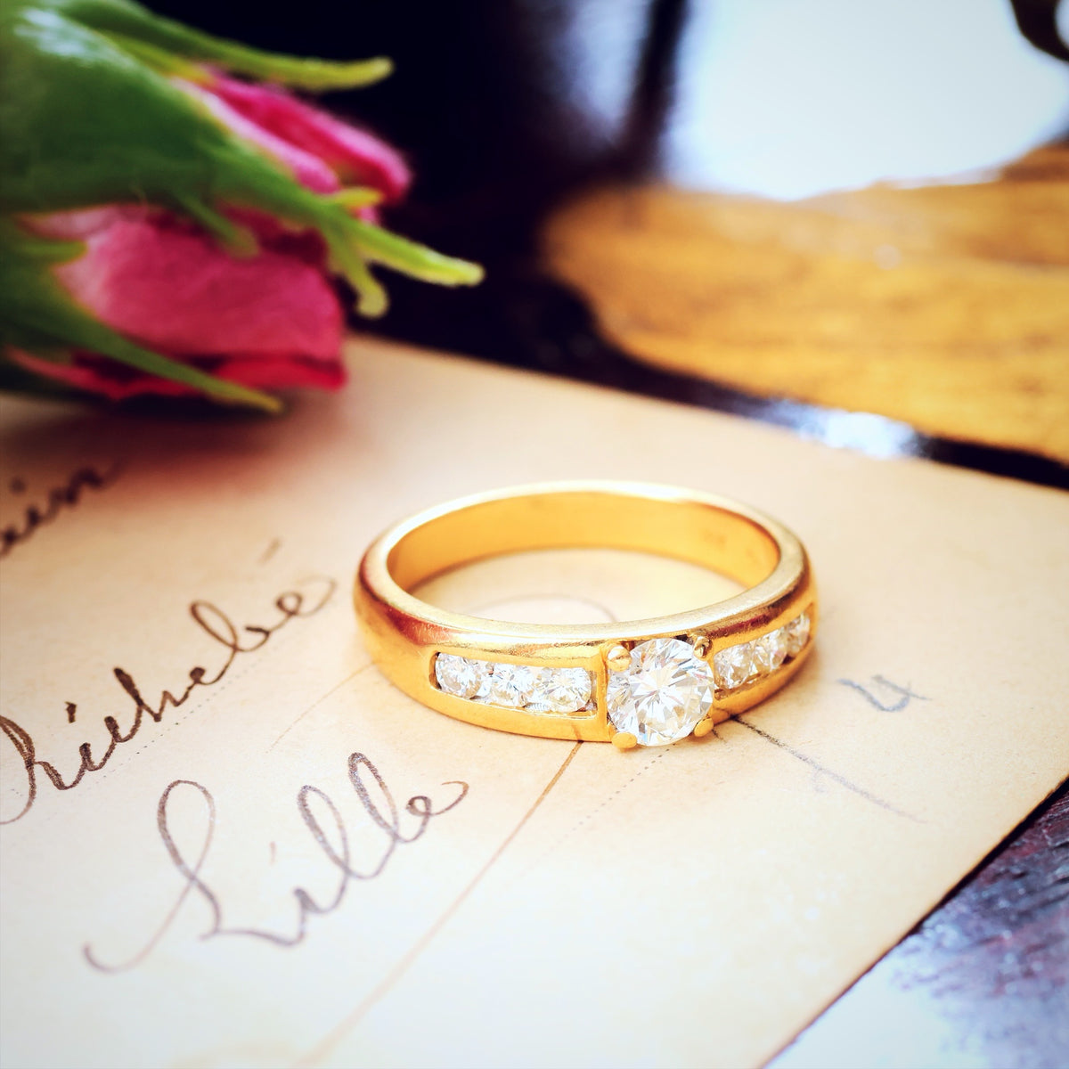 Blingy Vintage 1980's Diamond Engagement Ring