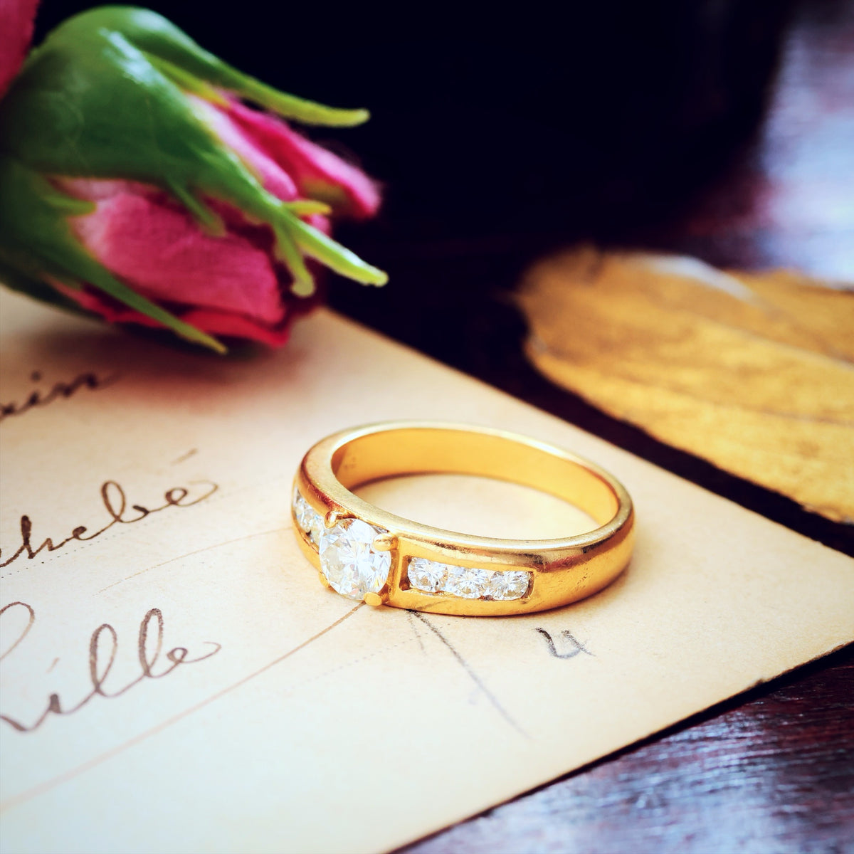 Blingy Vintage 1980's Diamond Engagement Ring
