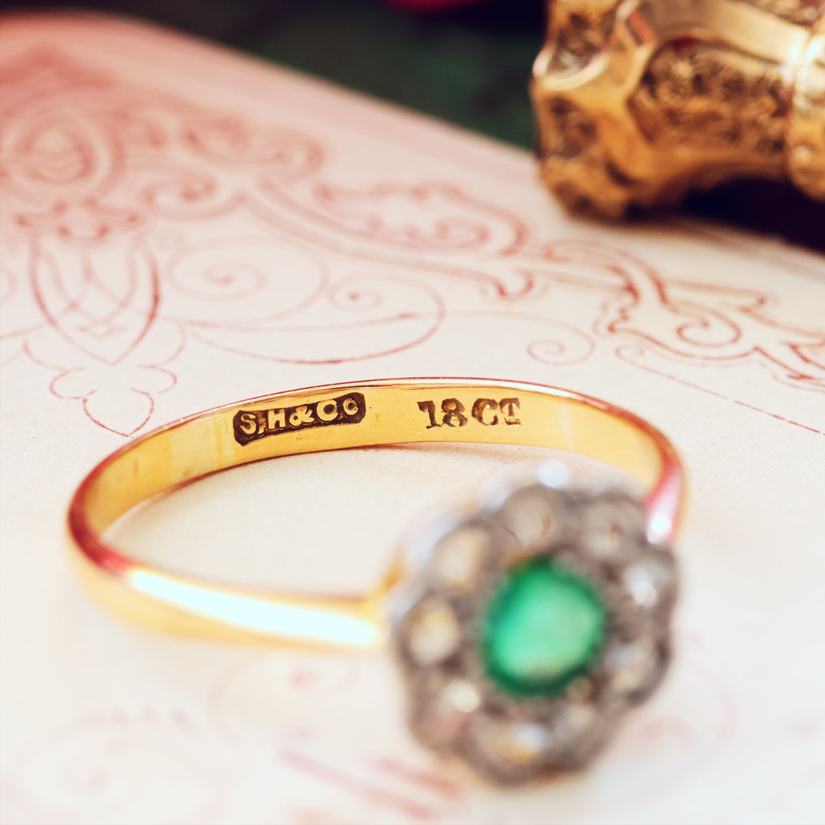 Spring Favourite! Vintage Emerald & Diamond Engagement Ring