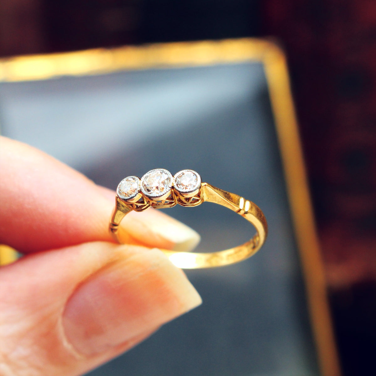 Vintage 1920's Diamond Trilogy Engagement Ring
