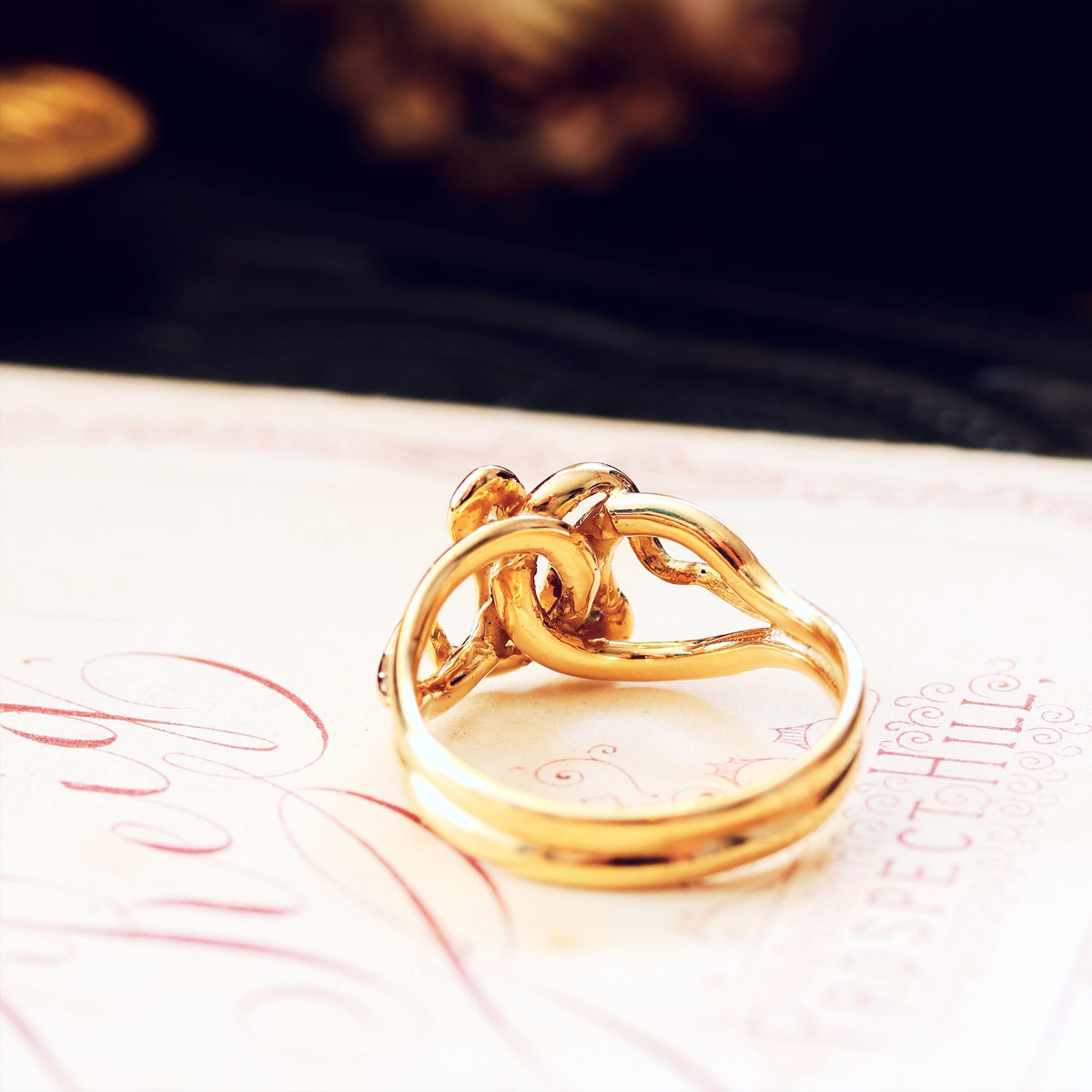 Beauteous 18ct Gold Diamond Double Snake Ring