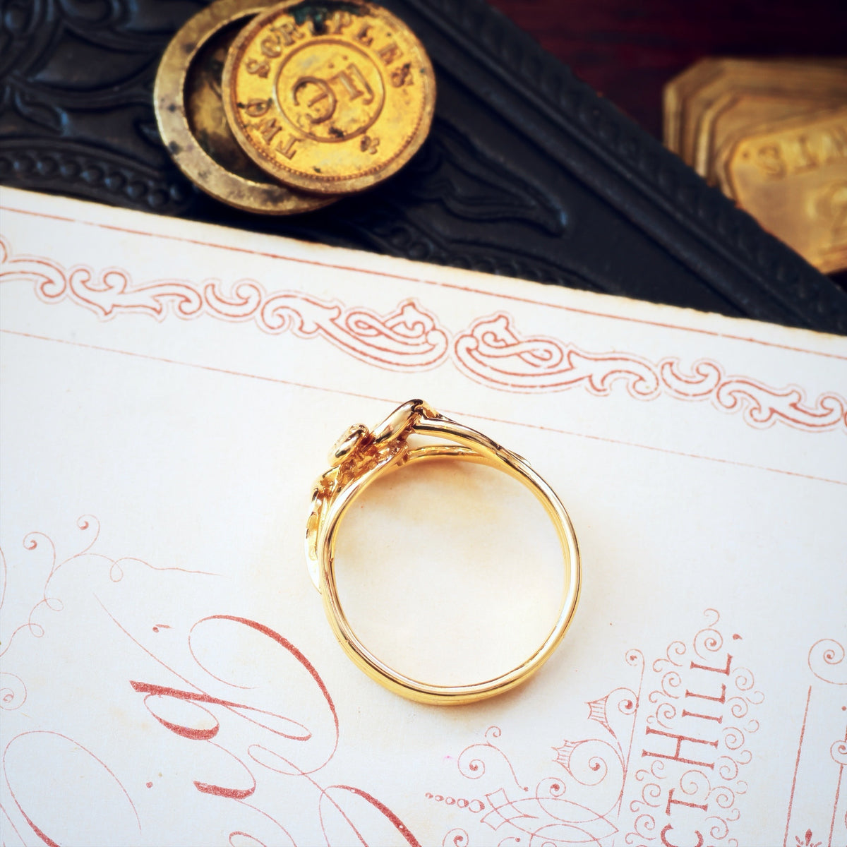 Beauteous 18ct Gold Diamond Double Snake Ring