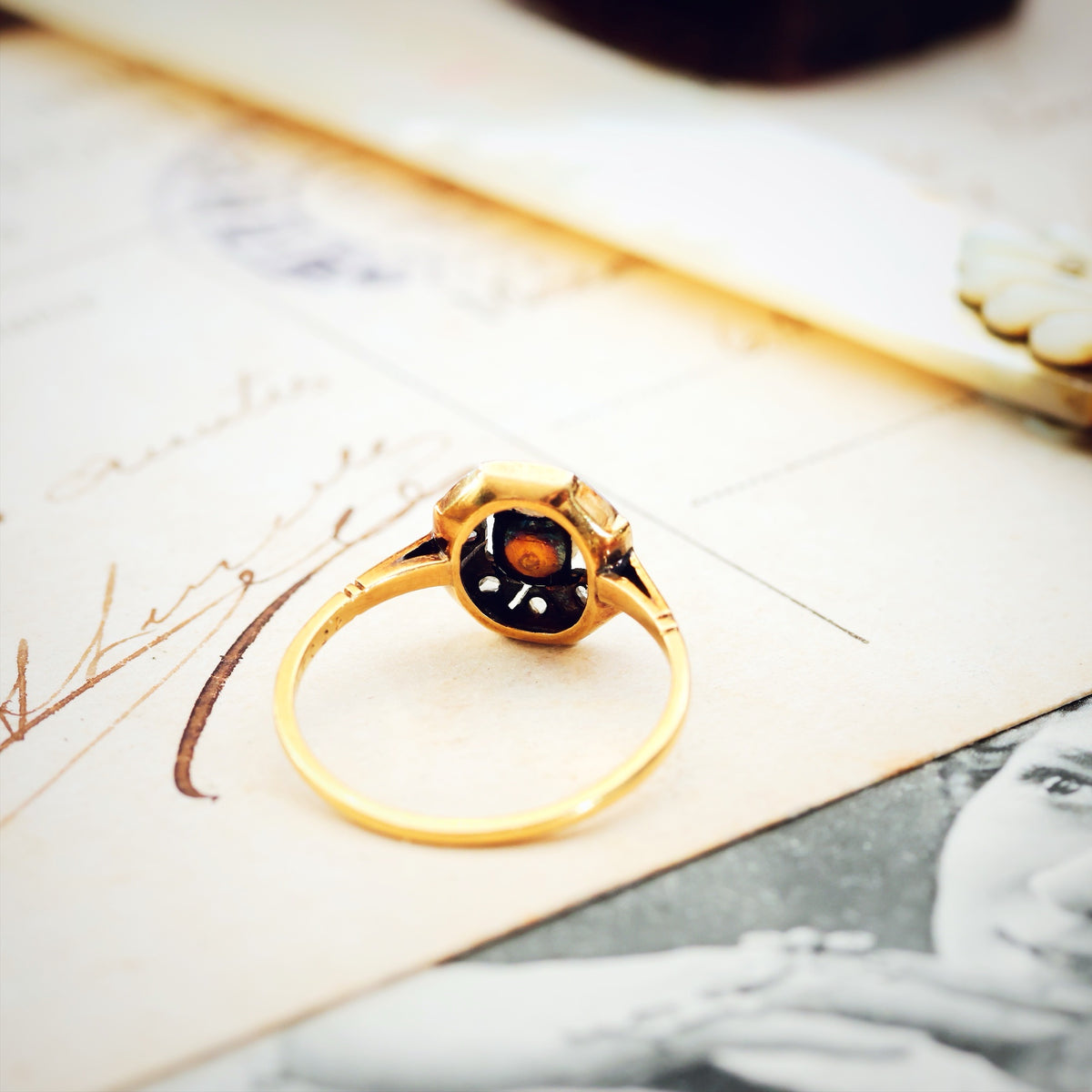 Dainty Vintage 1920's Pearl & Diamond Dress Ring