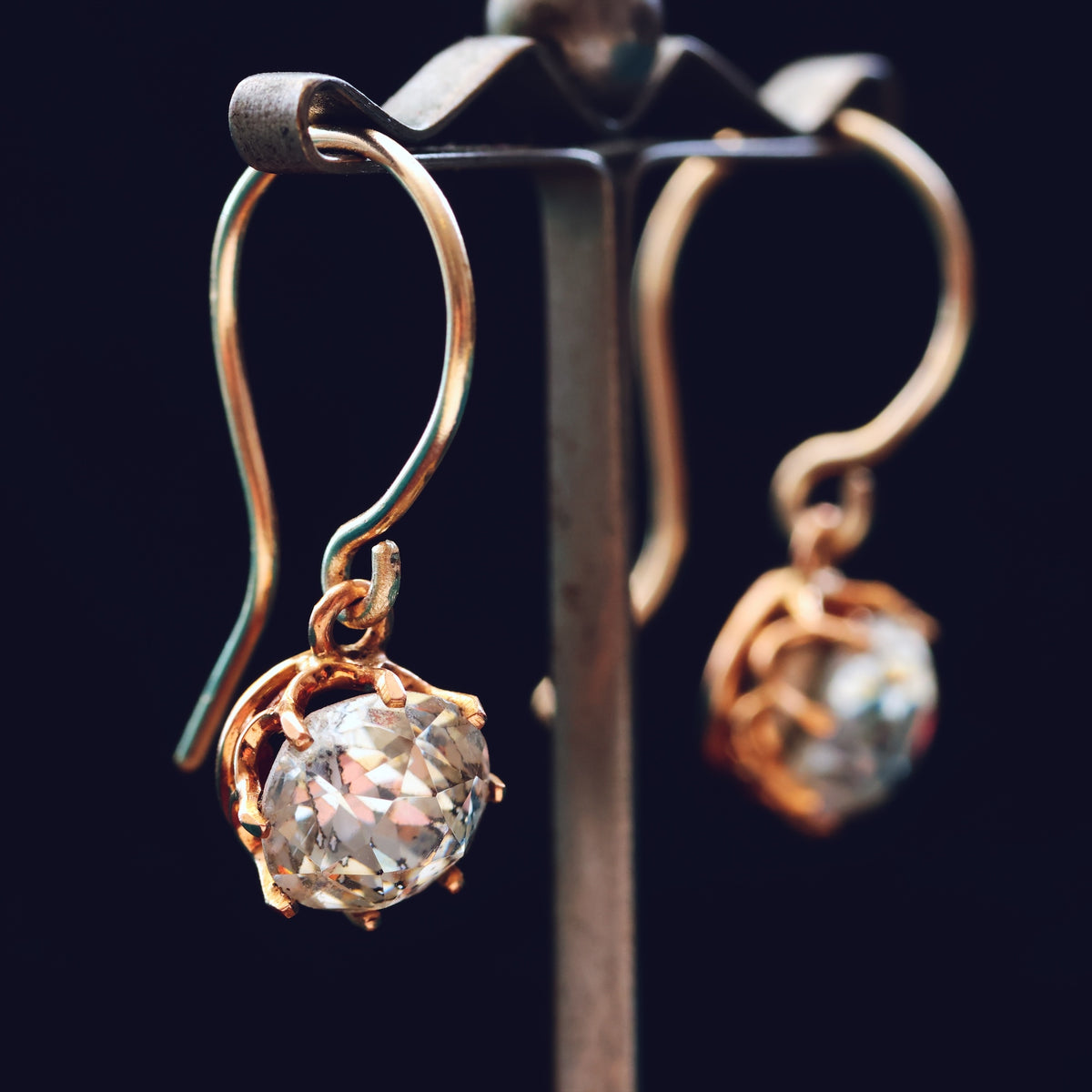 Vintage 1920's Foiled Paste Earrings