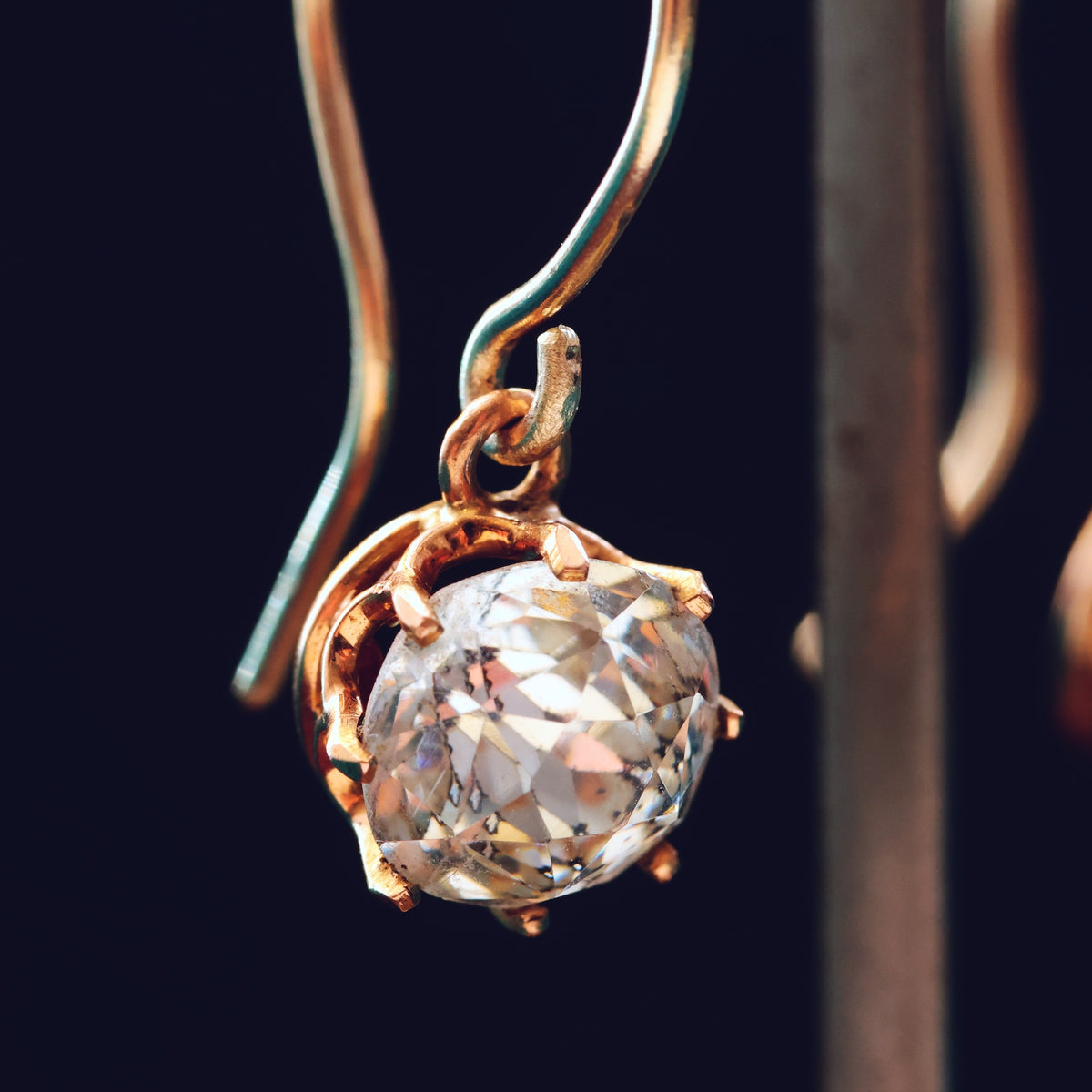 Vintage 1920's Foiled Paste Earrings