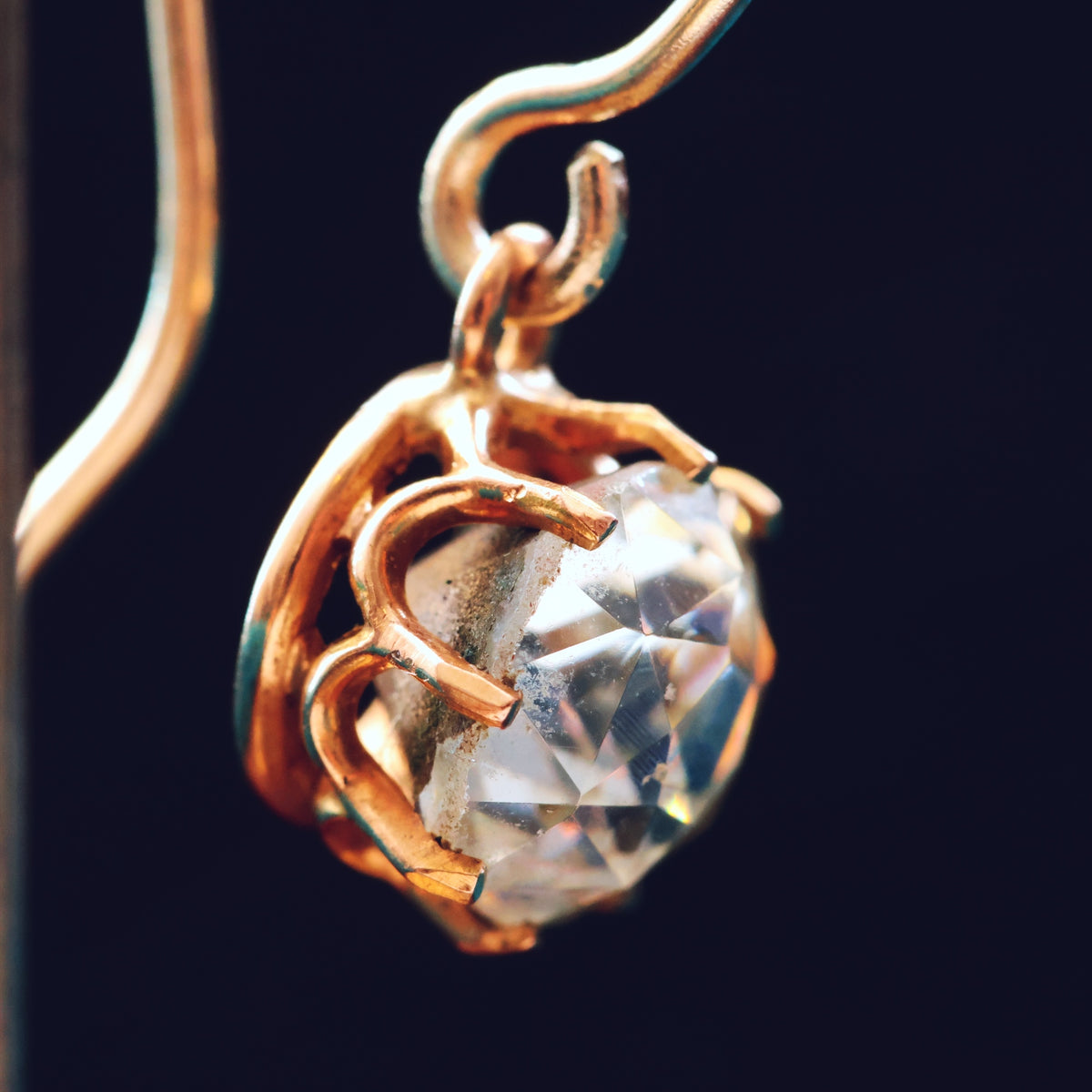 Vintage 1920's Foiled Paste Earrings