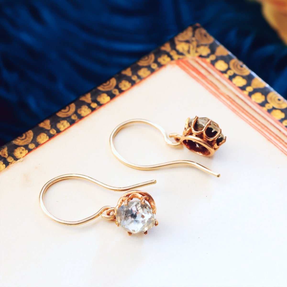 Vintage 1920's Foiled Paste Earrings