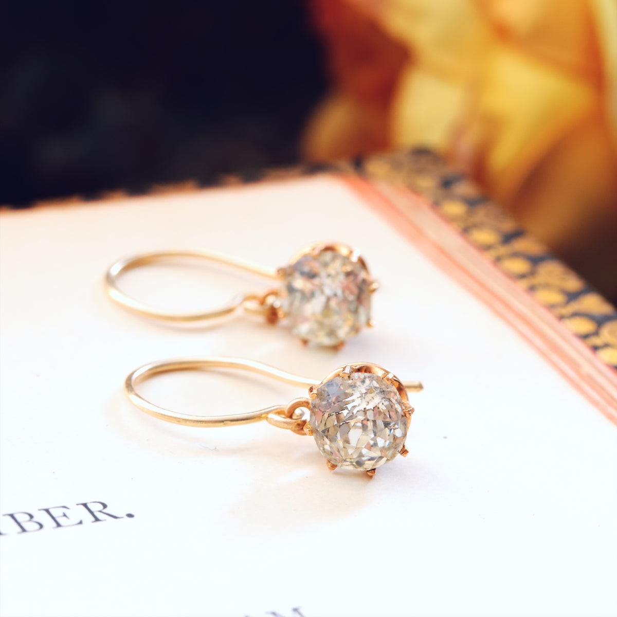 Vintage 1920's Foiled Paste Earrings