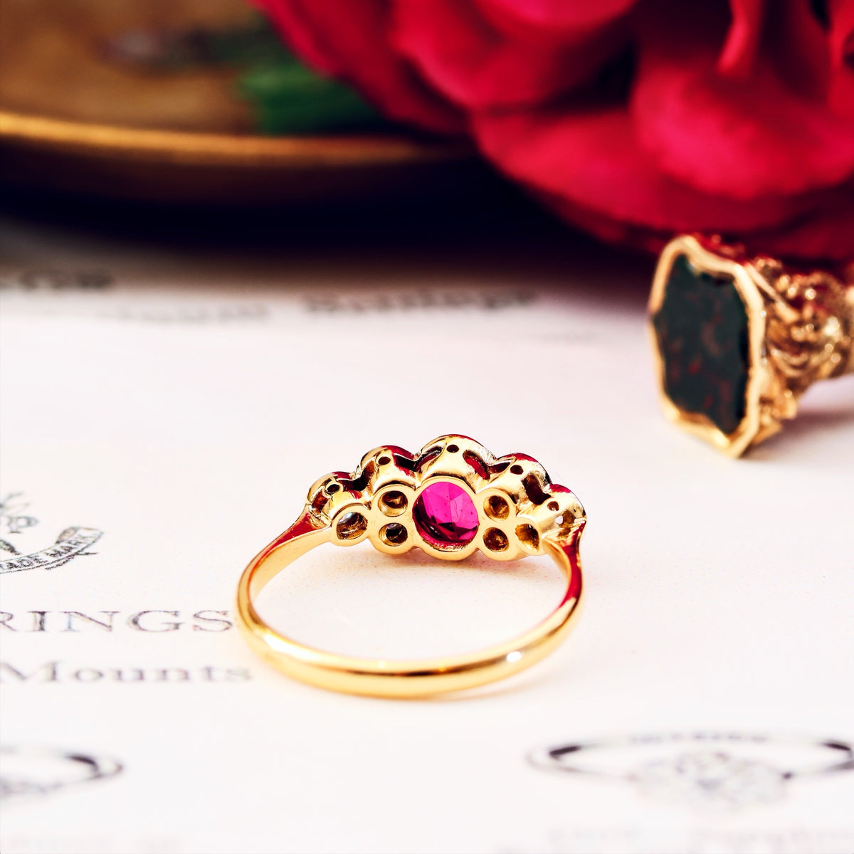 Vintage 1930's Ruby & Diamond Engagement Ring