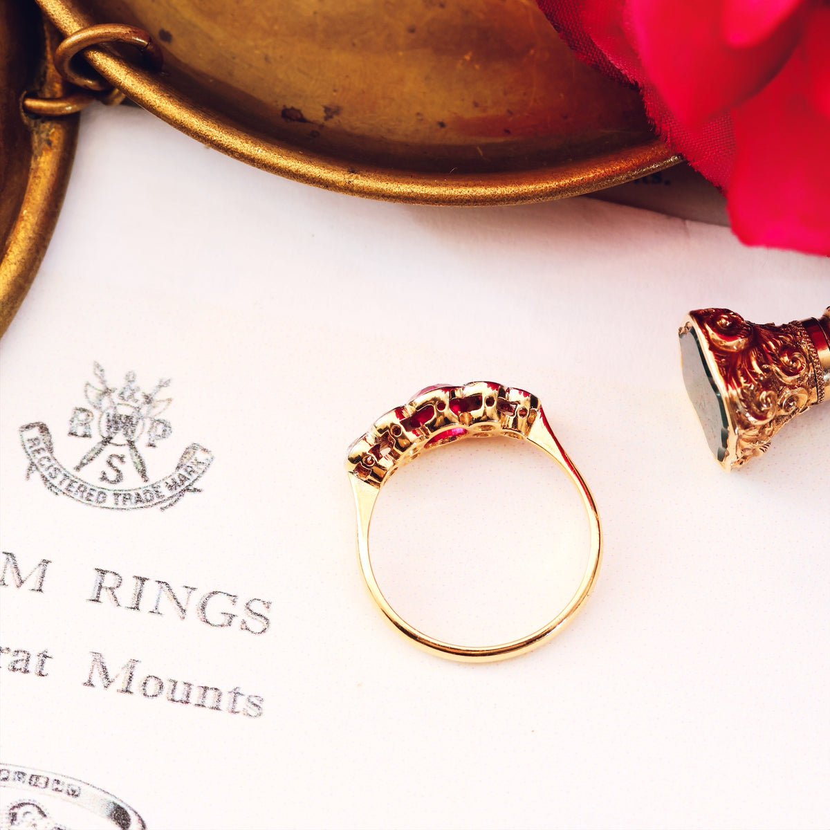 Vintage 1930's Ruby & Diamond Engagement Ring