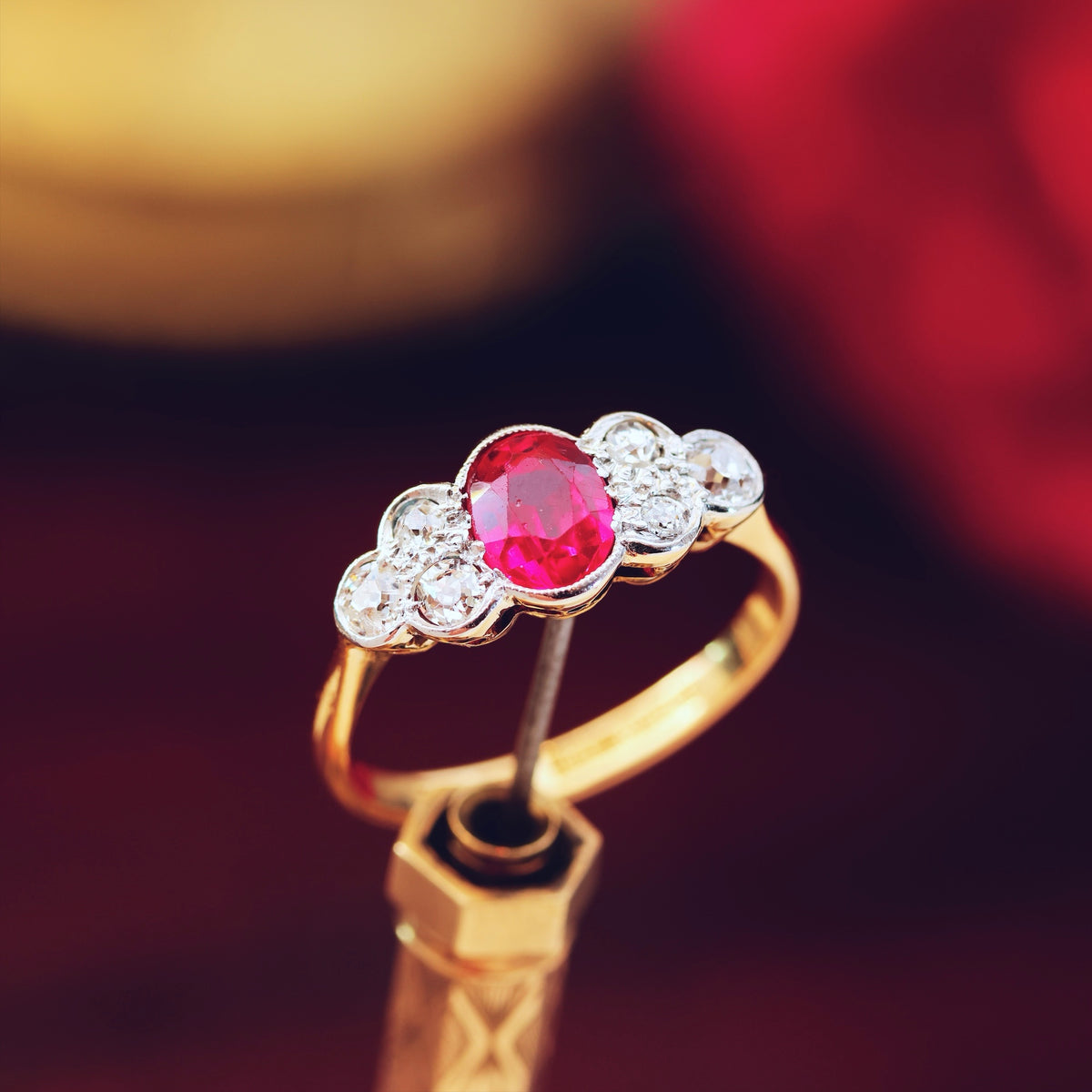 Vintage 1930's Ruby & Diamond Engagement Ring