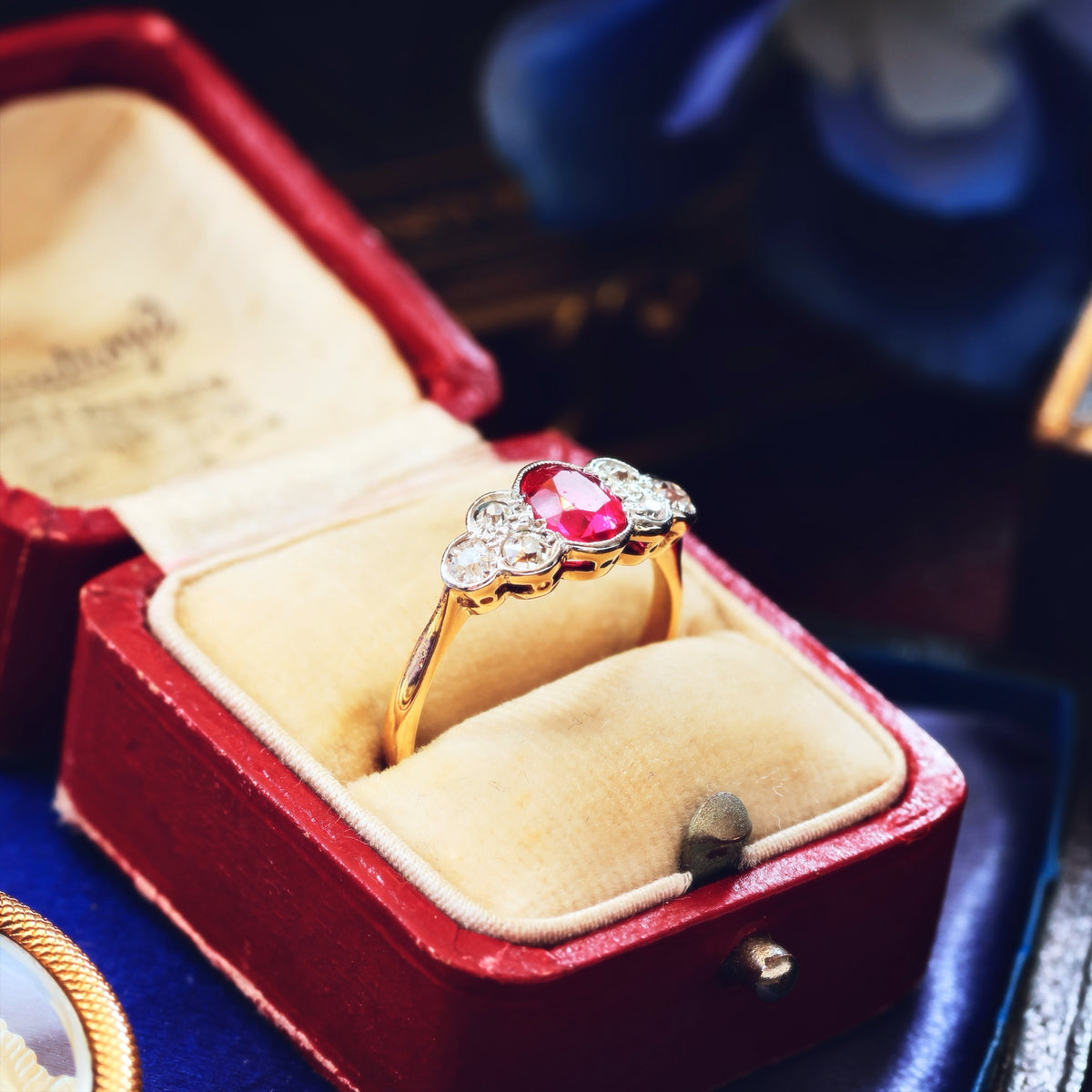 Vintage 1930's Ruby & Diamond Engagement Ring