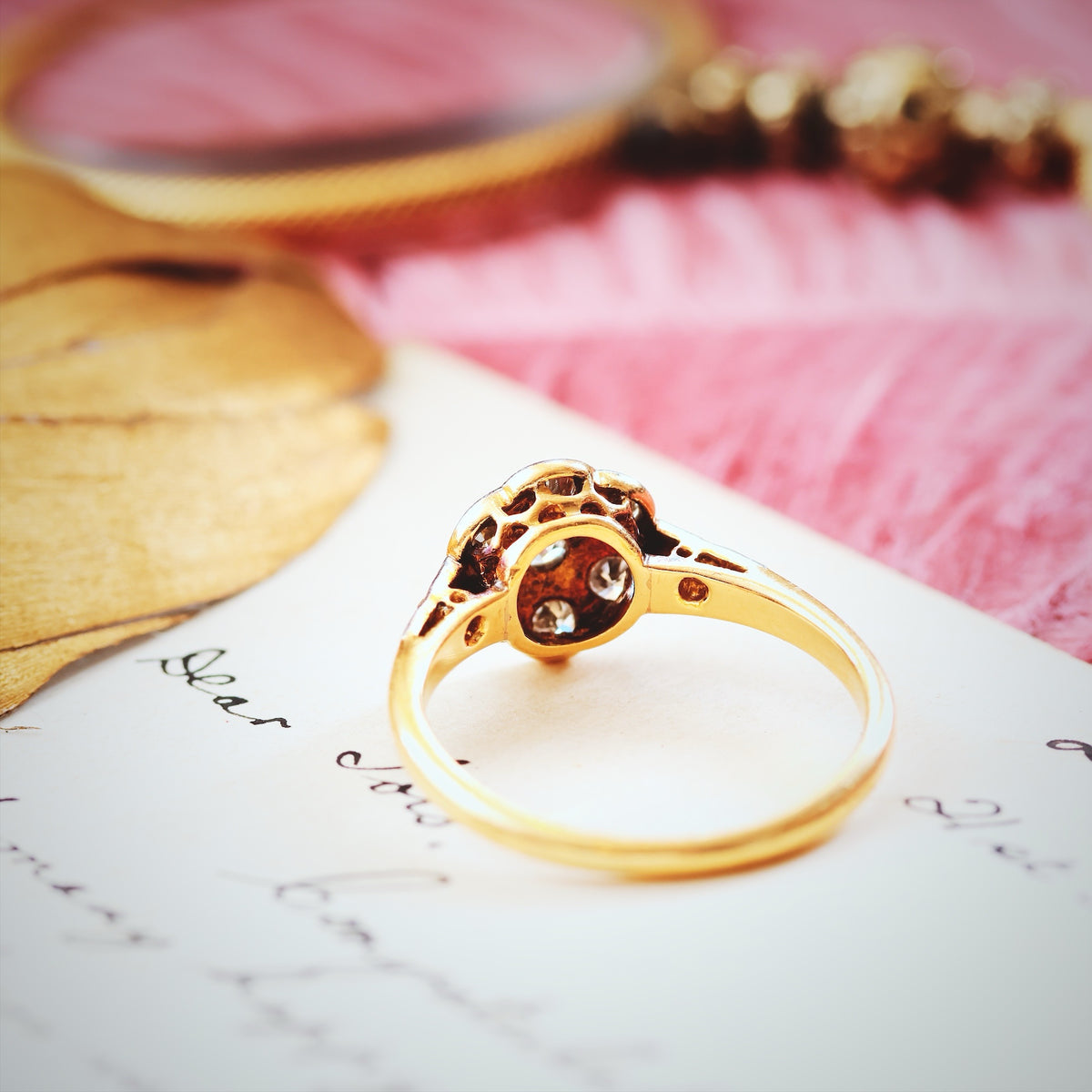 Vintage 1940's Diamond Daisy Engagement Ring