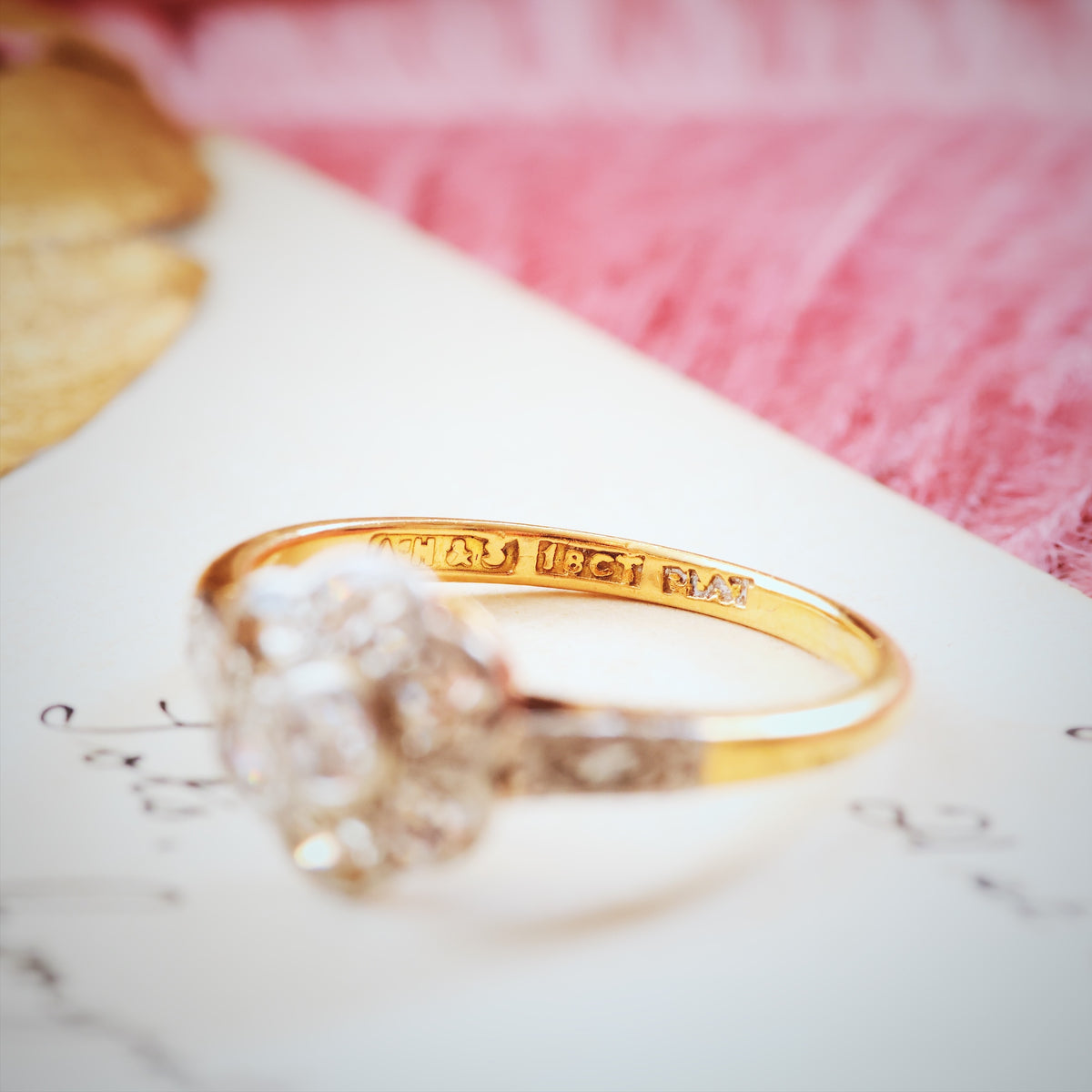 Vintage 1940's Diamond Daisy Engagement Ring