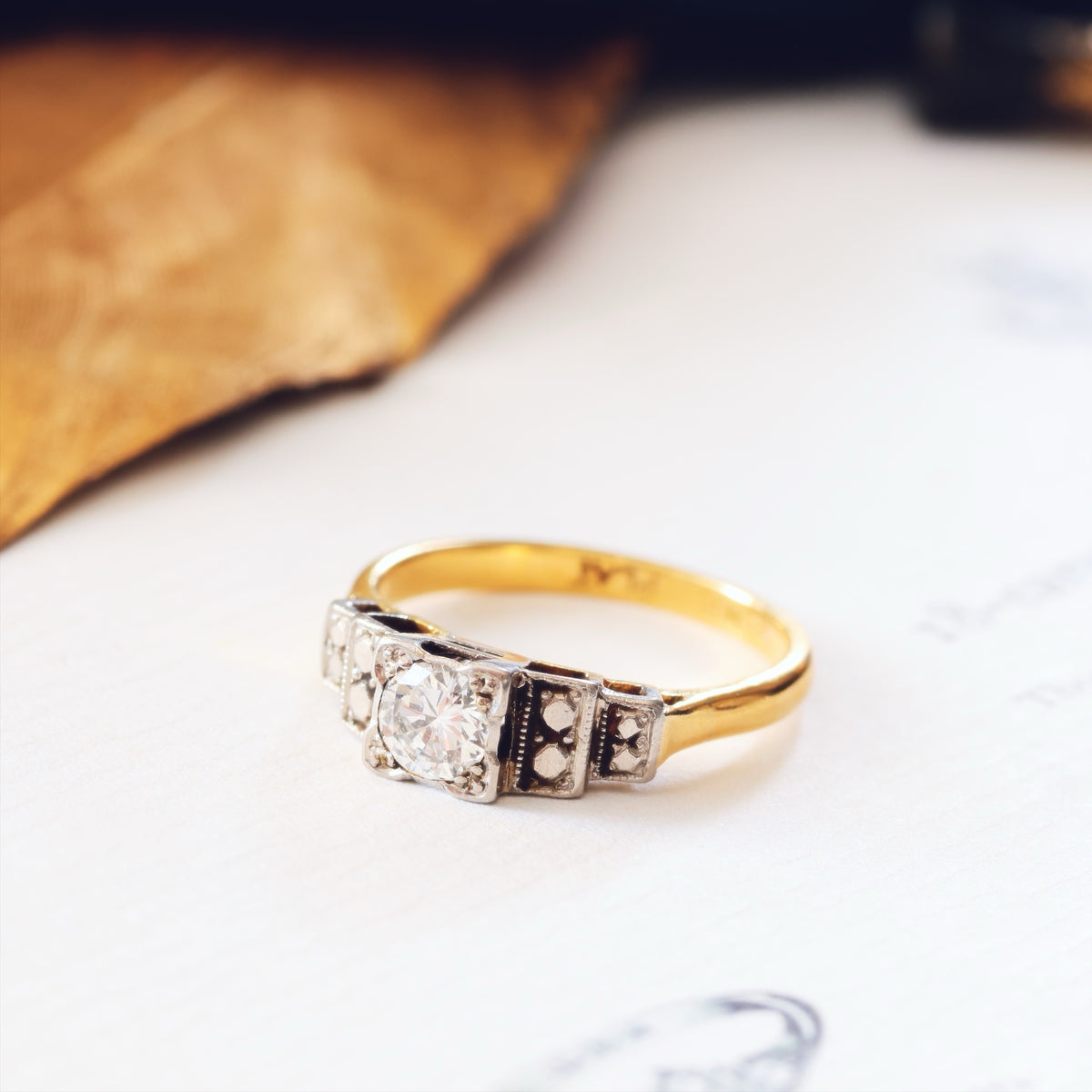 Vintage 1950's Art Deco Diamond Engagement Ring