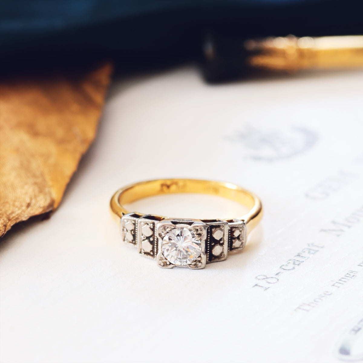 Vintage 1950's Art Deco Diamond Engagement Ring