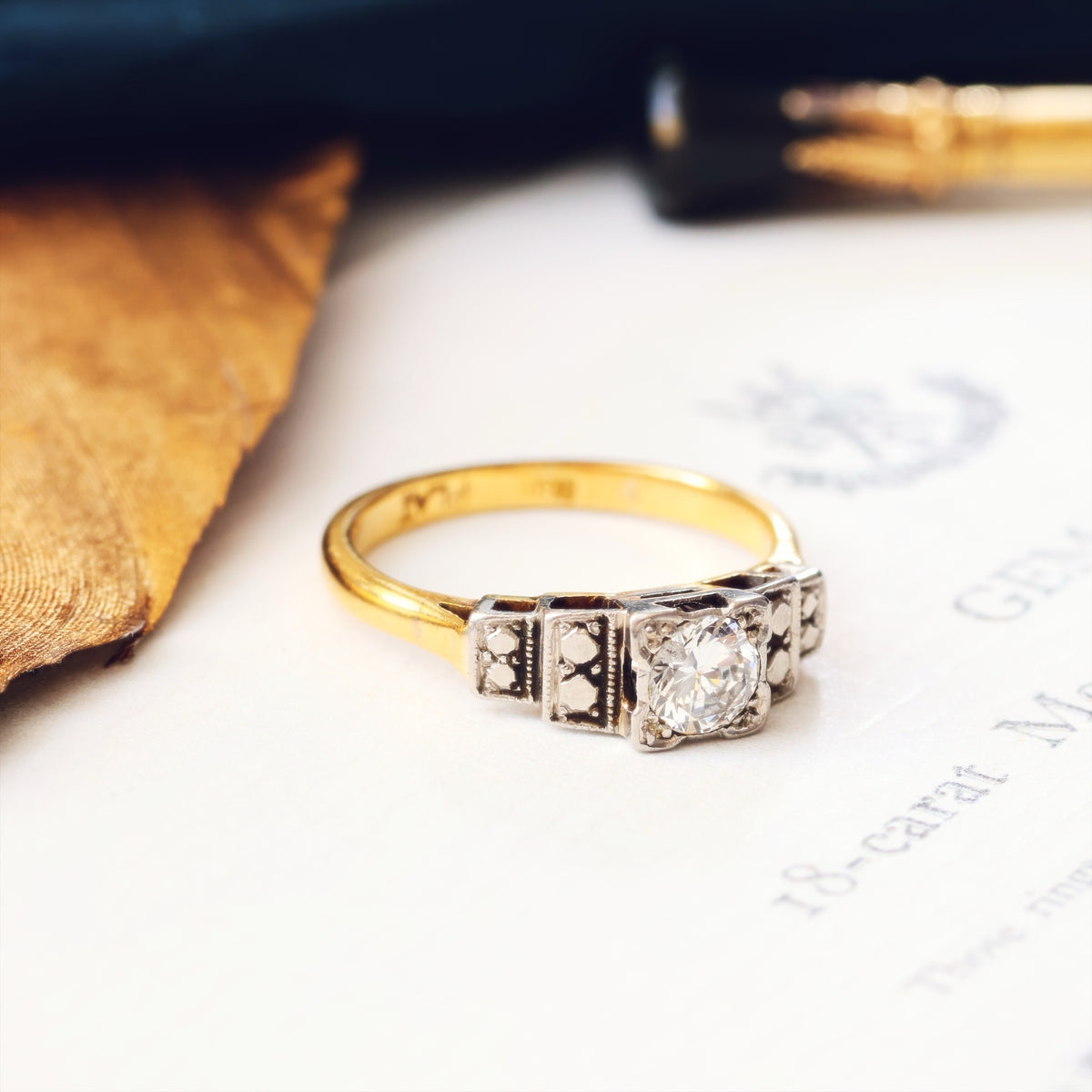 Vintage 1950's Art Deco Diamond Engagement Ring