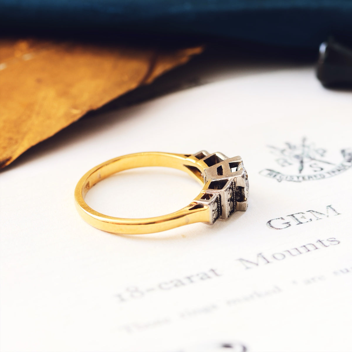 Vintage 1950's Art Deco Diamond Engagement Ring