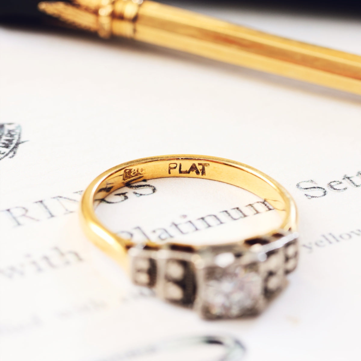 Vintage 1950's Art Deco Diamond Engagement Ring