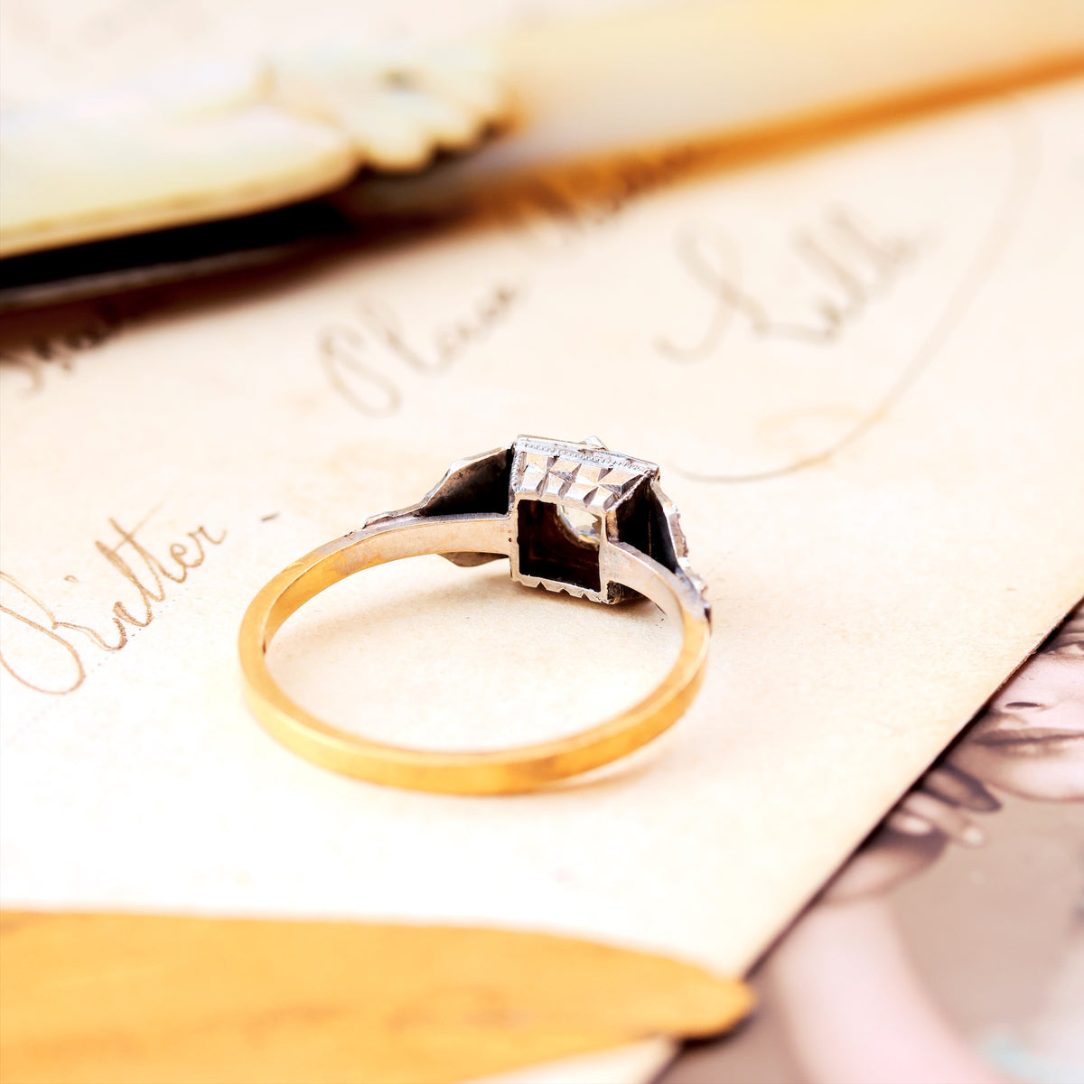 Vintage 1950's Art Deco Diamond Solitaire Engagement Ring
