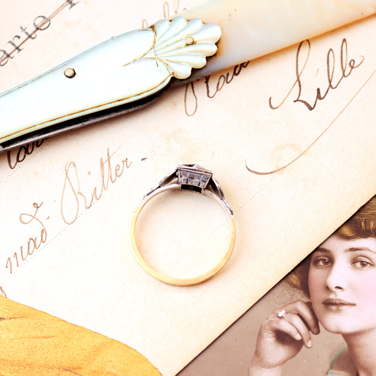 Vintage 1950's Art Deco Diamond Solitaire Engagement Ring