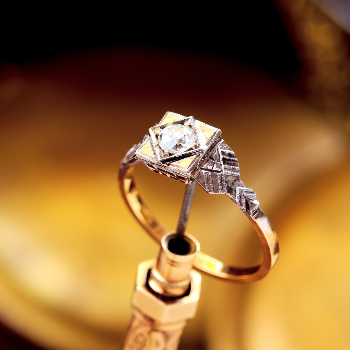 Vintage 1950's Art Deco Diamond Solitaire Engagement Ring