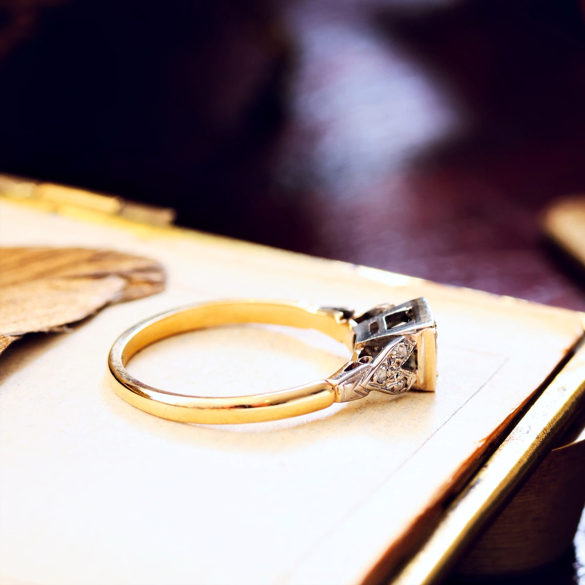 Vintage 1950's Art Deco Diamond Solitaire Engagement Ring