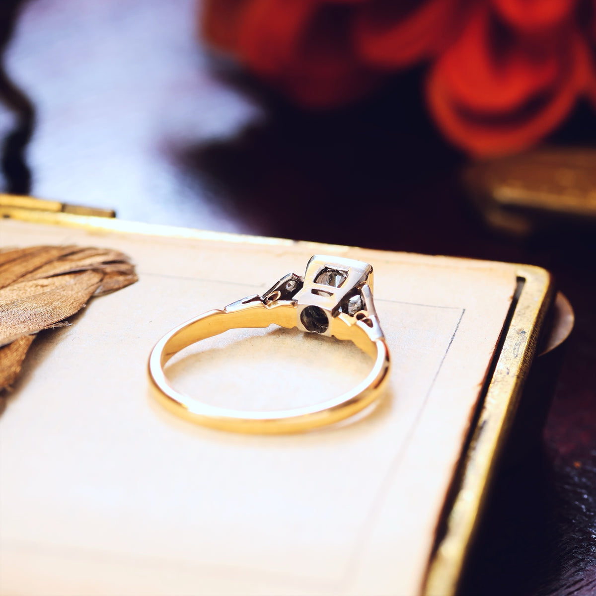 Vintage 1950's Art Deco Diamond Solitaire Engagement Ring