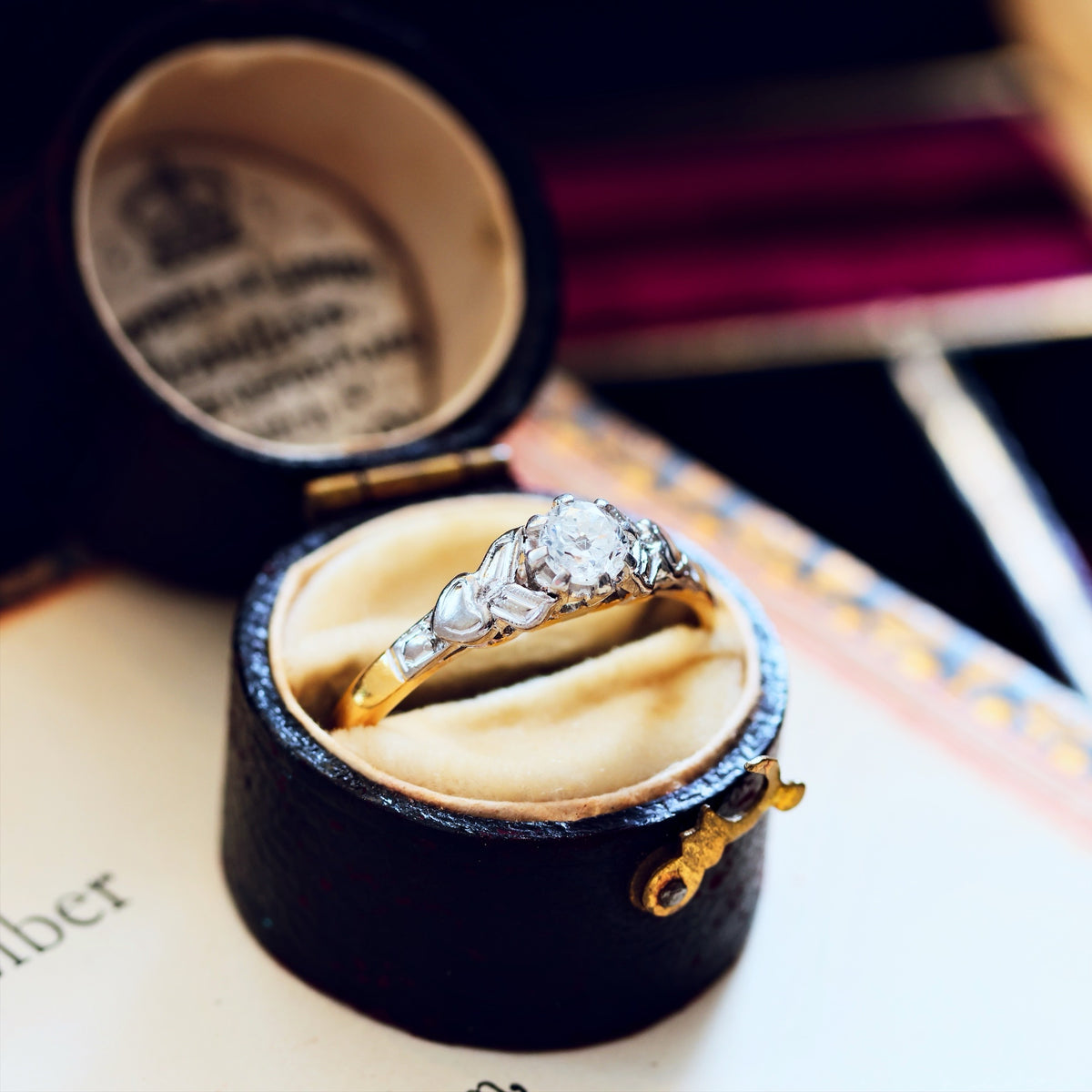 Vintage 1950's hand Cut Diamond Engagement Ring