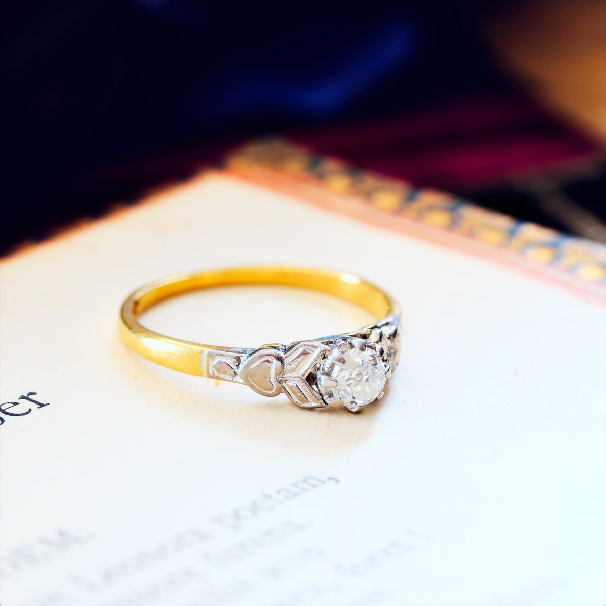 Vintage 1950's hand Cut Diamond Engagement Ring