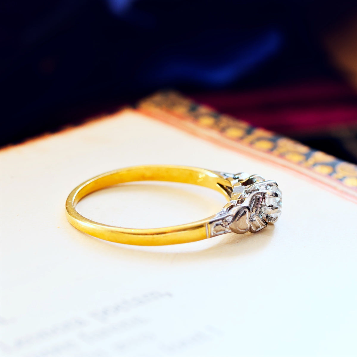 Vintage 1950's hand Cut Diamond Engagement Ring