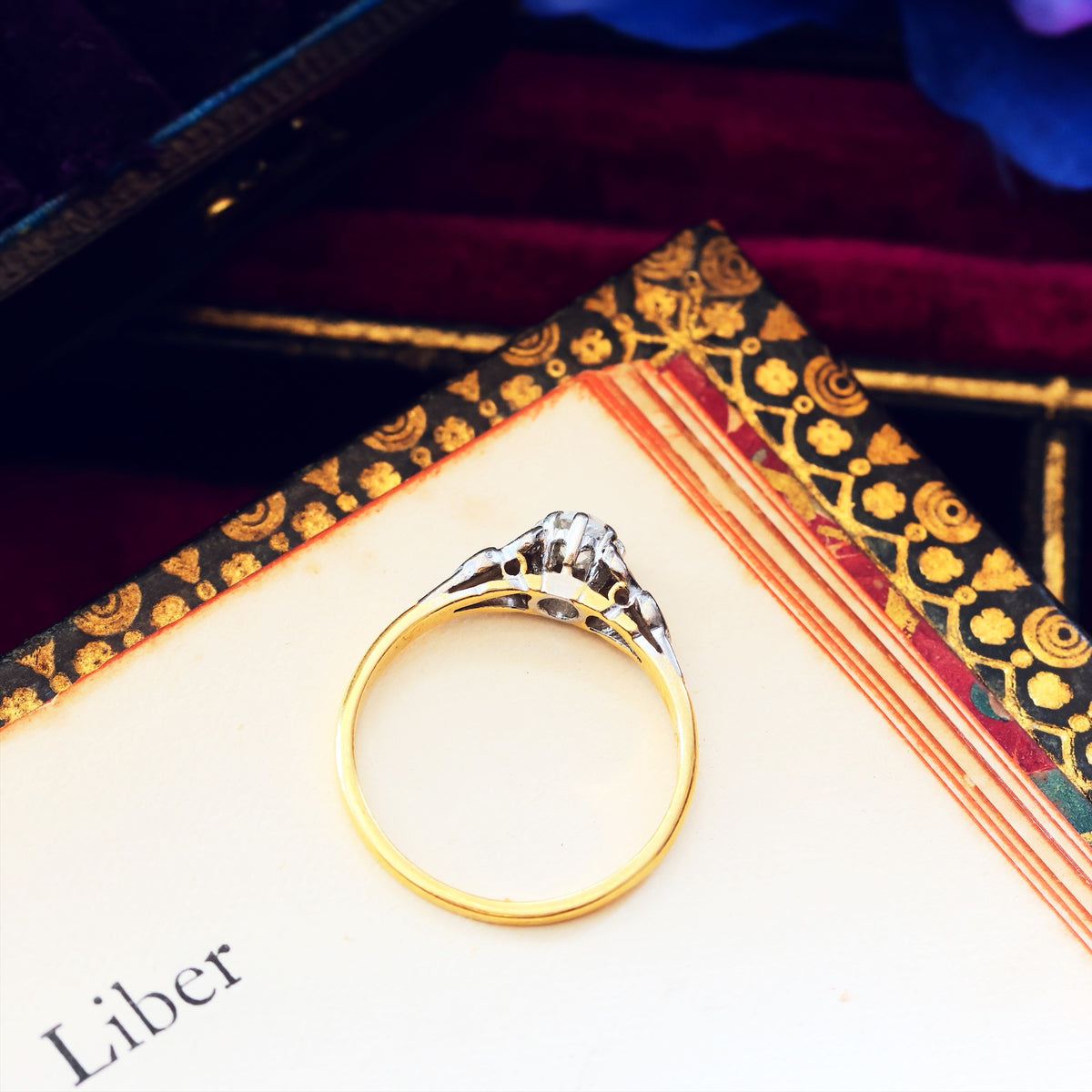 Vintage 1950's hand Cut Diamond Engagement Ring