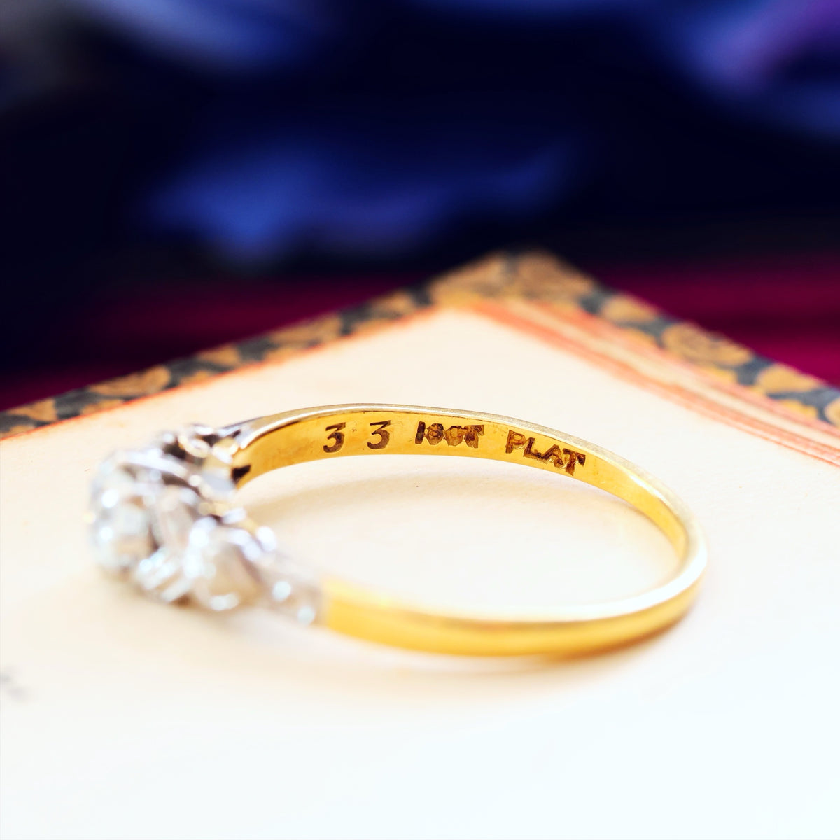 Vintage 1950's hand Cut Diamond Engagement Ring