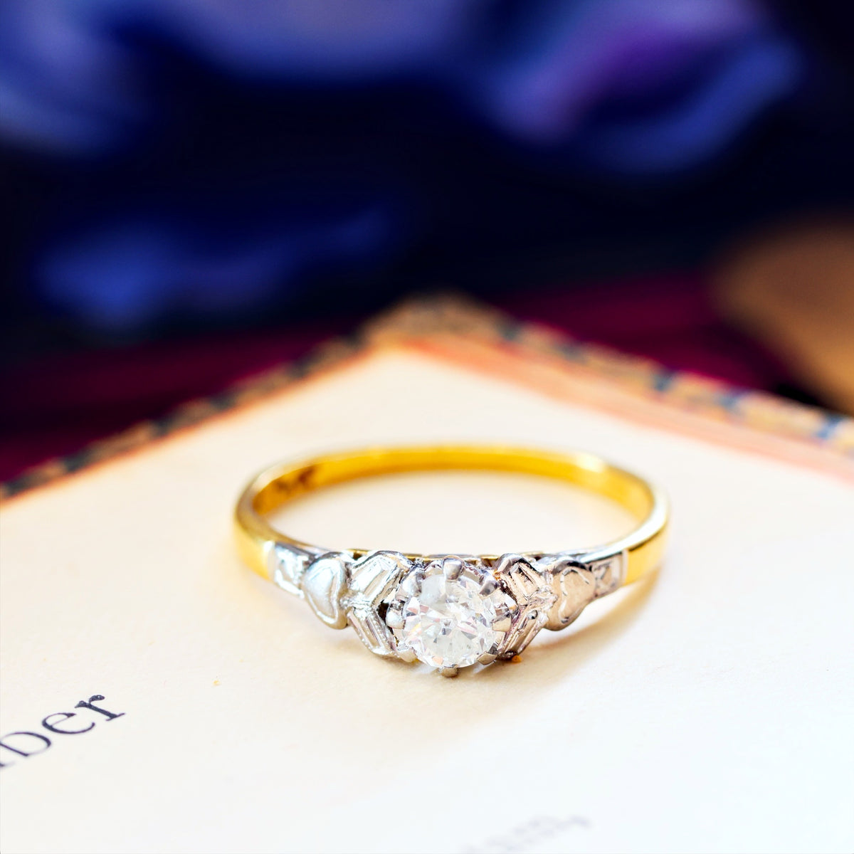 Vintage 1950's hand Cut Diamond Engagement Ring