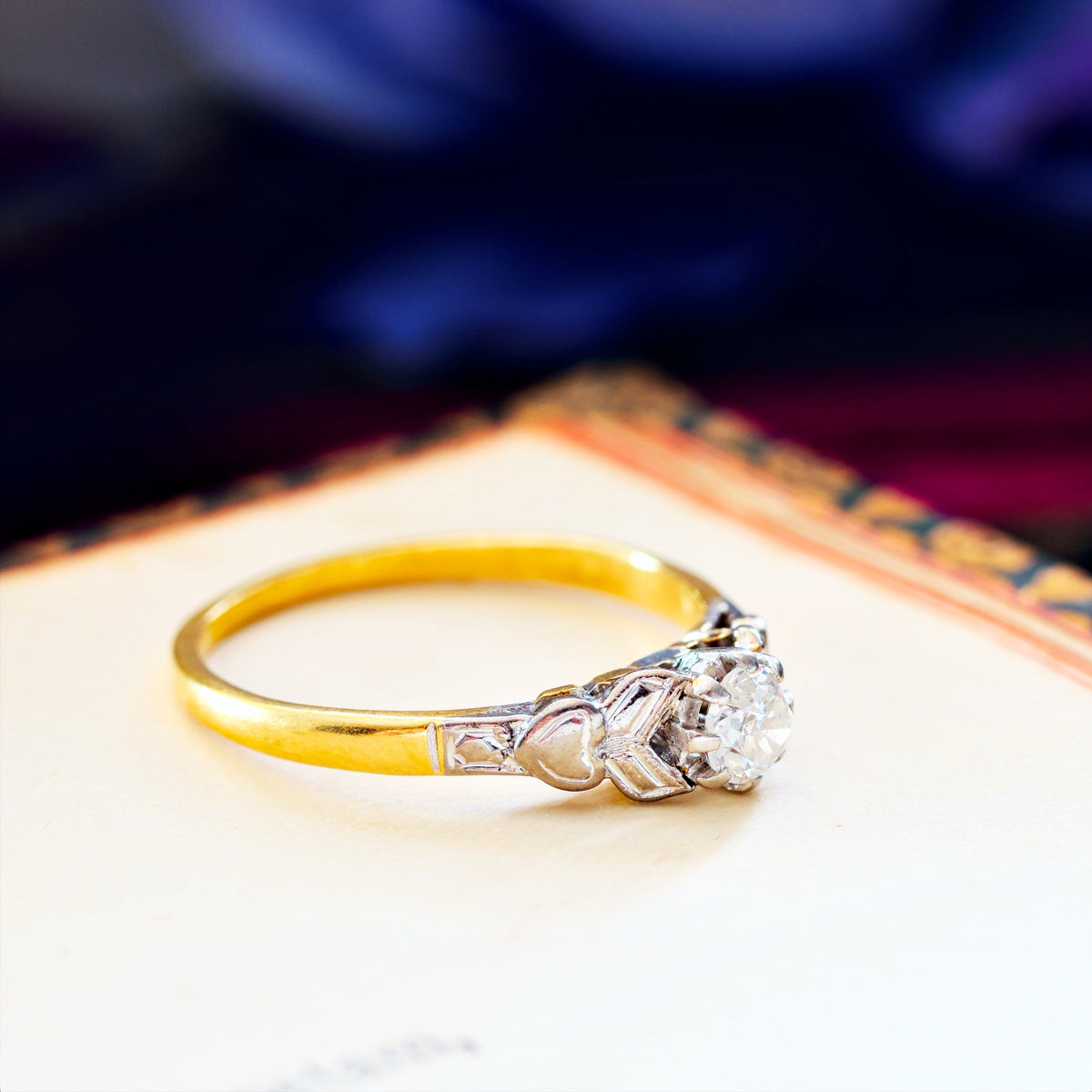 Vintage 1950's hand Cut Diamond Engagement Ring