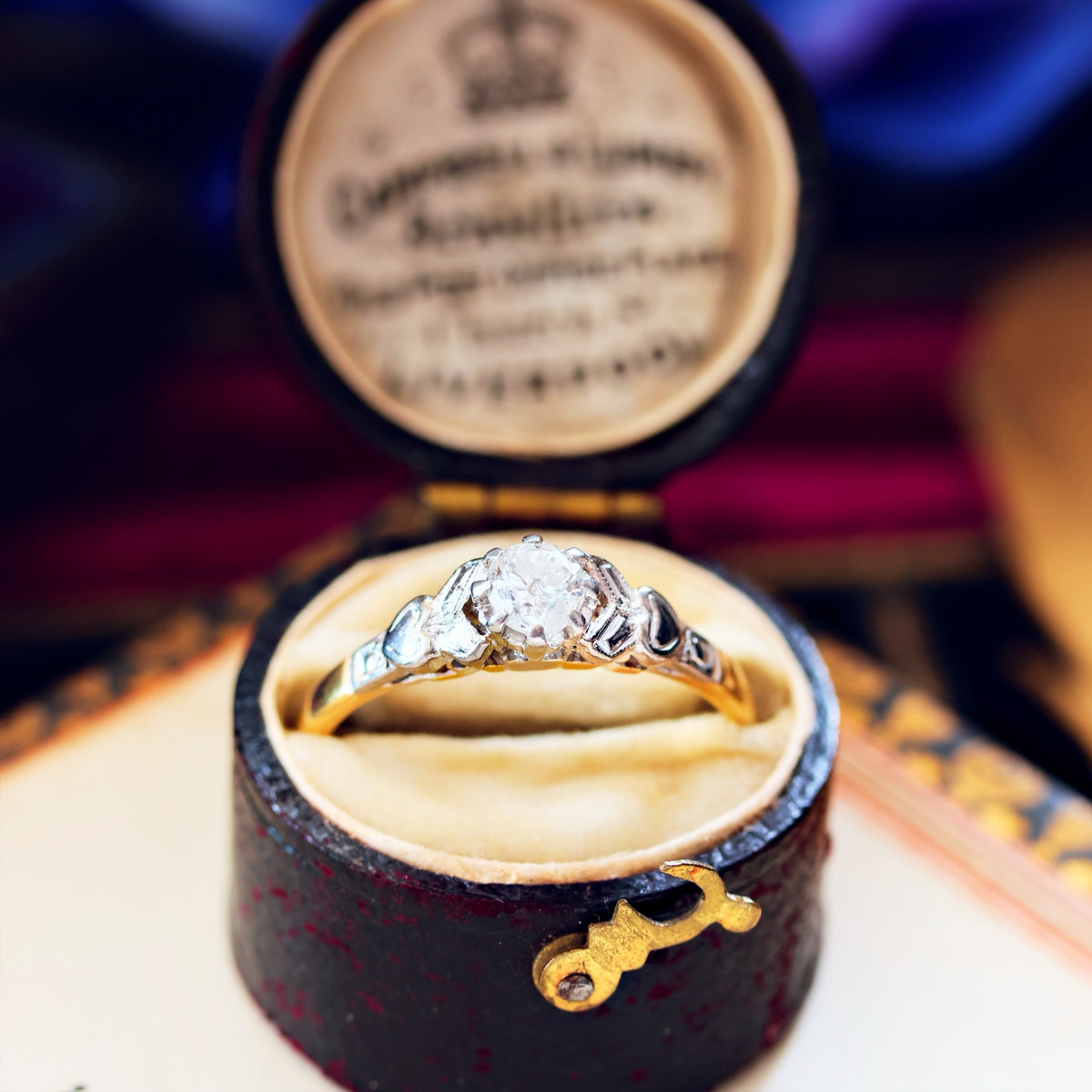 Vintage 1950's hand Cut Diamond Engagement Ring