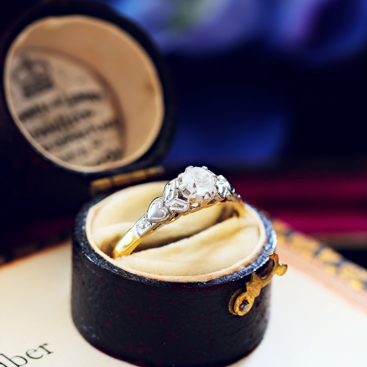 Vintage 1950's hand Cut Diamond Engagement Ring