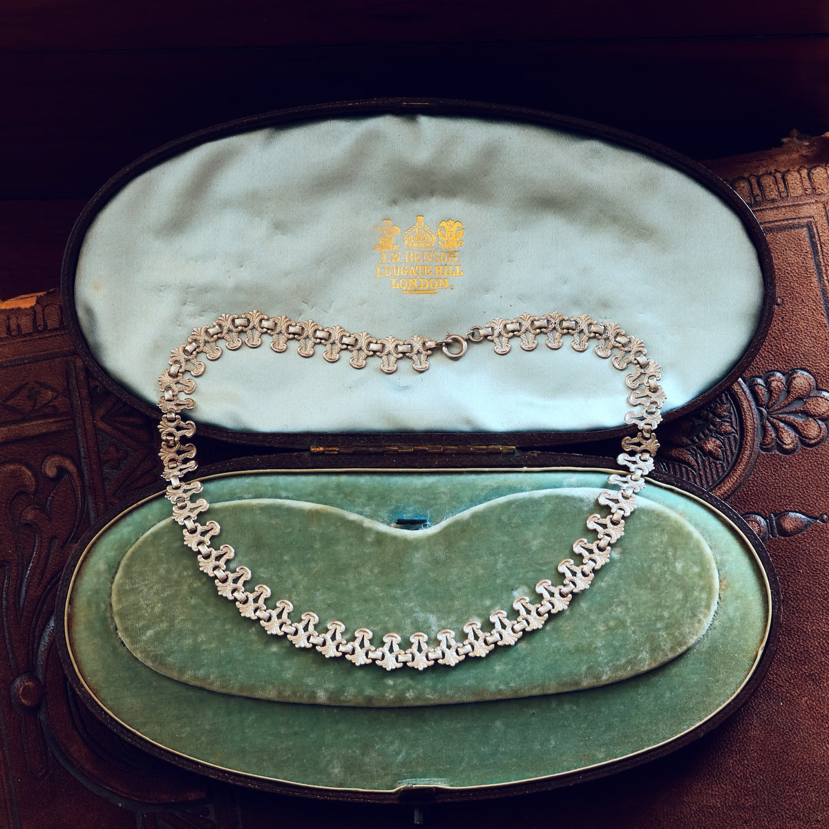 Vintage Date 1977 Victorian Revival Silver Collarette Chain